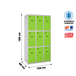 Vestiaire métallique 1800x1200x500 - Gris/Vert - SIMON RACK - 8425437148675