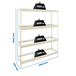 Étagère mobile charge moyenne 400kg - 2000x1200x450 - 4 niveaux Blanc - SIMON RACK - 8425437150241