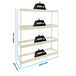 Étagère mobile charge moyenne 400kg - 2000x1200x600 - 4 niveaux Blanc - SIMON RACK - 8425437150395