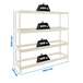 Étagère mobile charge moyenne 400kg - 2000x1800x750 - 4 niveaux Blanc - SIMON RACK - 8425437151323