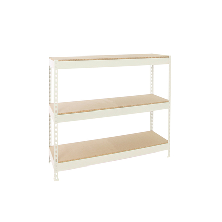 Étagère charge moyenne 500 à 600kg - 1500x1200x450 - 3 niveaux Blanc/Bois - SIMON RACK - 8425437151811