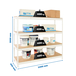 Étagère charge moyenne 500 à 600kg - 2000x2400x450 - 4 niveaux Blanc/Bois - SIMON RACK - 8425437153273