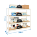 Étagère charge moyenne 500 à 600kg - 2000x2400x900 - 4 niveaux Blanc/Bois - SIMON RACK - 8425437153549