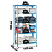 Rayonnage bois-métal léger sans vis 2000x1000x400 - 5 niveaux Bleu/Bois - SIMON RACK - 8435104907863