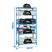 Rayonnage bois-métal léger sans vis 2000x1000x500 - 5 niveaux Bleu/Bois - SIMON RACK - 8435104908082