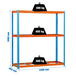 Étagère charge moyenne 500 à 600kg - 2000x2400x450 - 3 niveaux Bleu/Orange - SIMON RACK - 8435104911280
