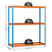 Étagère charge moyenne 500 à 600kg - 2000x2400x600 - 3 niveaux Bleu/Orange - SIMON RACK - 8435104911297
