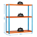 Étagère charge moyenne 500 à 600kg - 2000x2400x900 - 3 niveaux Bleu/Orange - SIMON RACK - 8435104911303