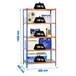 Rayonnage métallique léger sans vis 1800x900x400 - 5 niveaux Bleu/Orange - SIMON RACK - 8435104912690