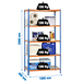 Rayonnage métallique léger sans vis 2000x1000x400 - 5 niveaux Bleu/Orange - SIMON RACK - 8435104912720