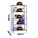 Rayonnage métallique léger sans vis 2000x1000x500 - 5 niveaux Bleu/Orange - SIMON RACK - 8435104912737