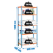 Rayonnage bois-métal léger sans vis 1800x900x400 - 5 niveaux Bleu/Orange/Bois - SIMON RACK - 8435104912775