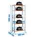 Rayonnage bois-métal léger sans vis 1800x900x500 - 5 niveaux Bleu/Orange/Bois - SIMON RACK - 8435104912782