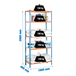 Rayonnage bois-métal léger sans vis 2000x1000x400 - 5 niveaux Bleu/Orange/Bois - SIMON RACK - 8435104912805