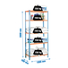 Rayonnage bois-métal léger sans vis 2000x1000x500 - 5 niveaux Bleu/Orange/Bois - SIMON RACK - 8435104912812