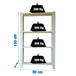 Rayonnage de bureau charge légère sans vis 1500x900x300 - 4 niveaux Blanc - SIMON RACK - 8435104914304