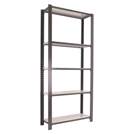 Rayonnage de bureau charge légère sans vis 2100x900x400 - 5 niveaux Gris/Blanc - SIMON RACK - 8435104916285