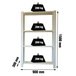 Rayonnage de bureau charge légère sans vis 1500x900x400 - 4 niveaux Gris - SIMON RACK - 8435104916605