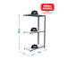 Rayonnage de bureau charge légère sans vis 1000x900x300 - 3 niveaux Gris/Blanc - SIMON RACK - 8435104916773