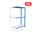 Rayonnage de bureau charge légère sans vis 1000x900x400 - 3 niveaux Bleu/Blanc - SIMON RACK - 8435104916896