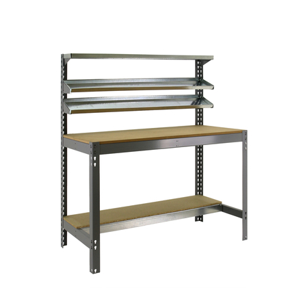 Kit établi Bricolage - 1445x1510x760 - 5 niveaux Gris/Bois - SIMON RACK - 8435104919613