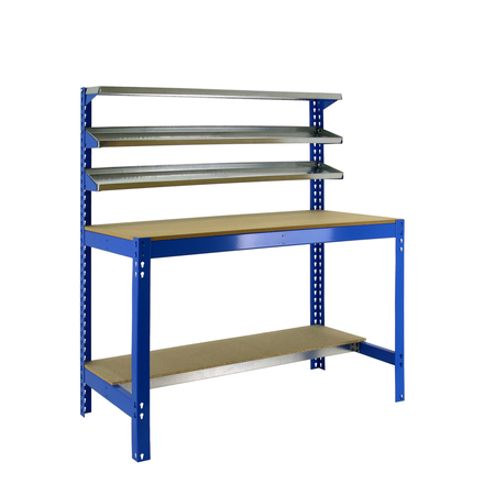 Kit établi Bricolage - 1445x1210x610 - 5 niveaux Bleu/Bois - SIMON RACK - 8435104919620