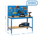 Kit établi Bricolage - 1445x1510x610 - 2 niveaux Bleu/Bois - SIMON RACK - 8435104919699