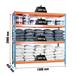 Étagère charge moyenne 500 à 600kg - 2000x1500x450 - 4 niveaux Bleu/Orange/Bois - SIMON RACK - 8435104921210