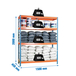 Étagère mobile charge moyenne 400kg - 2000x1500x450 - 4 niveaux Bleu/Orange/Bois - SIMON RACK - 8435104921586