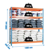 Étagère mobile charge moyenne 400kg - 2000x1800x450 - 4 niveaux Bleu/Orange/Bois - SIMON RACK - 8435104921609