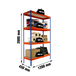 Étagère mobile charge moyenne 400kg - 2000x1200x450 - 4 niveaux Bleu/Orange/Bois - SIMON RACK - 8435104922620