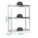 Étagère mobile charge moyenne 400kg - 2000x1200x600 - 3 niveaux Galvanisé - SIMON RACK - 8435104922712