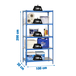 Rayonnage métallique léger sans vis 2000x1000x300 - 5 niveaux Bleu - SIMON RACK - 8435104926390