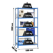 Rayonnage métallique léger sans vis 2000x1000x400 - 5 niveaux Bleu - SIMON RACK - 8435104926406