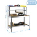 Kit établi Bricolage - 1445x1210x760 - 3 niveaux Bois - SIMON RACK - 8435104931967