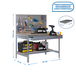 Kit établi Bricolage - 1445x910x610 - 2 niveaux Bois - SIMON RACK - 8435104932469
