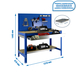 Kit établi Bricolage - 1445x1210x610 - 2 niveaux Bleu/Bois - SIMON RACK - 8435104932506