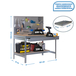 Kit établi Bricolage - 1445x1510x610 - 2 niveaux Bois - SIMON RACK - 8435104932520