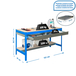 Kit établi Bricolage - 842x1510x760 - 2 niveaux Bleu/Bois - SIMON RACK - 8435104932629