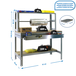 Kit établi Bricolage - 1445x910x760 - 3 niveaux Bois - SIMON RACK - 8435104932643