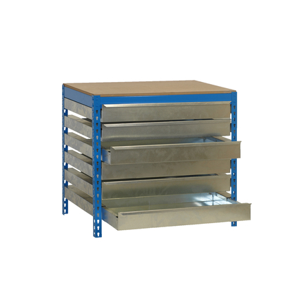 Kit établi Bricolage - 842x910x610 - 1 niveau Bleu/Bois - SIMON RACK - 8435104932896