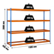 Étagère mobile charge moyenne 400kg - 2000x1500x450 - 4 niveaux Bleu/Orange - SIMON RACK - 8435104934609
