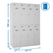 Vestiaire métallique monté 1800x1200x500 - Gris - SIMON RACK - 8435104935118