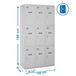 Vestiaire métallique monté 1800x1200x500 - Gris - SIMON RACK - 8435104935170