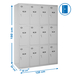 Vestiaire métallique monté 1800x1200x500 - Gris - SIMON RACK - 8435104935187