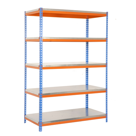 Étagère charge moyenne 300 kg 2000x1200x450 - 5 niveaux Bleu/Orange - SIMON RACK - 8435104936832