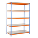 Étagère charge moyenne 300 kg 2000x1200x450 - 5 niveaux Bleu/Orange - SIMON RACK - 8435104936832