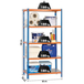 Rayonnage métallique léger sans vis 1800x800x300 - 5 niveaux Bleu/Orange - SIMON RACK - 8435104936931