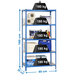 Rayonnage métallique léger sans vis 1800x800x300 - 5 niveaux Bleu - SIMON RACK - 8435104936948