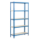 Rayonnage métallique léger sans vis 1800x800x400 - 5 niveaux Bleu/Blanc - SIMON RACK - 8435104936962